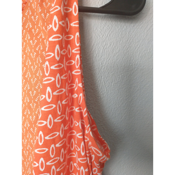 LOFT Orange White Sleeveless Blouse Women’s Medium Boho Geometric Tank Top - Picture 8 of 10